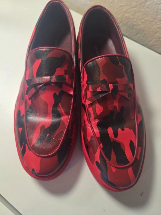 Marc Nolan Odell Red Camo Belgian Men\'s Slip On Loafers 11 EUC main image 7
